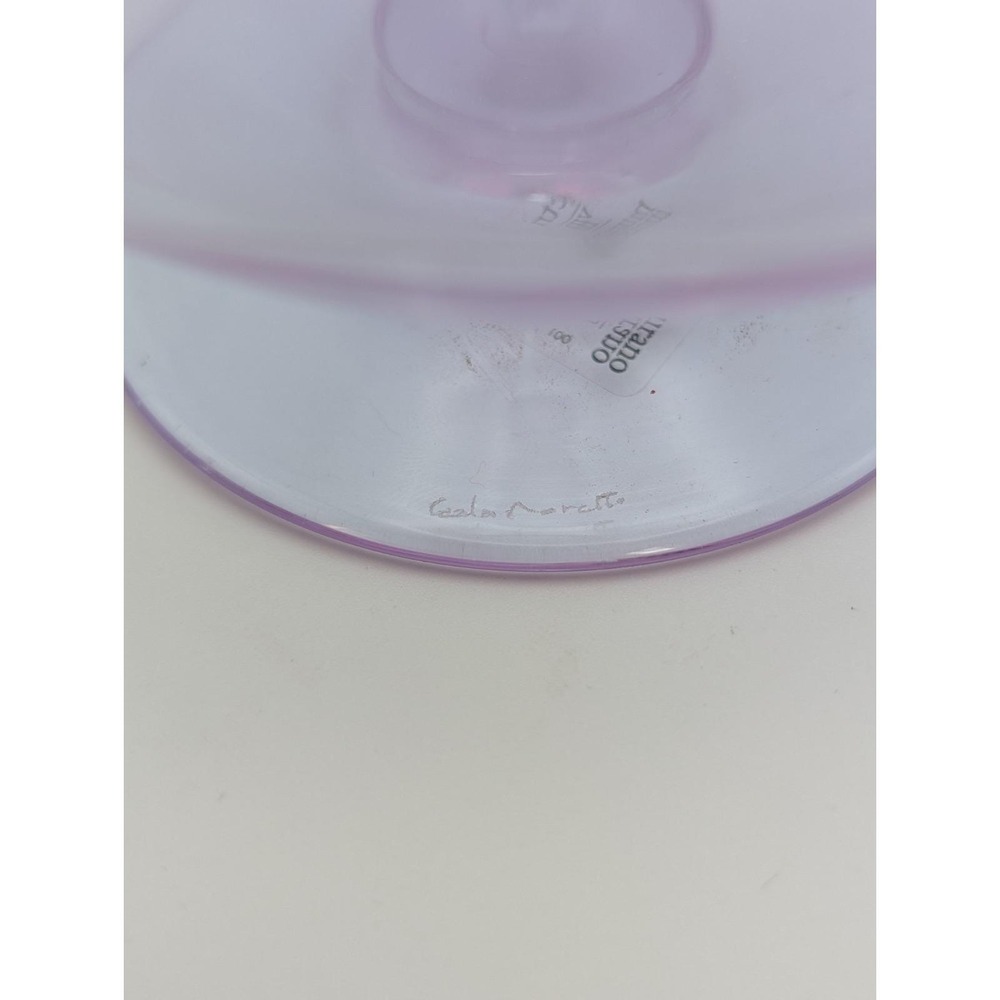 Carlo Moretti Murano Glass Decanter Purple Orb Stopper Made in Italy Vintage - Picture 11 of 16